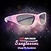 RIVBOS Rubber Kids Polarized Sunglasses With Strap Glasses Shades for Boys Girls Baby and Children Age 3-10 RBK003（Pink）