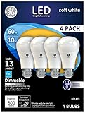 GE White Warm 10 Watt A19 Dimmable LED Bulbs 4-Pack