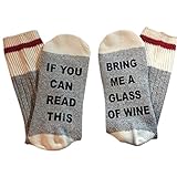 Bepo Unisex IF You Can Read This Please Bring Me Some Wine Socks Pink