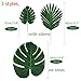 KUUQA 36 Pcs 3 Kinds Artificial Tropical Leaves with Stems， Green Palm Leaves for Luau Hawaiian Tropical Party Decorations, Faux Monstera Leaves for Jungle Safari Party Palm Decorations Supplies