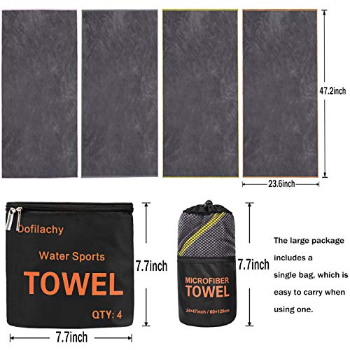 Dofilachy 4 Pack Camping Towel Camping Towels Quick Dry Towel