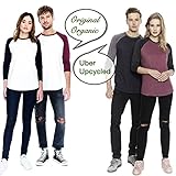 Baseball Tee T Shirts for Women | Raglan Jersey 3/4 Long Sleeve | Organic Cotton