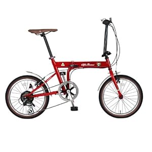 Alfa Romeo(アルファロメオ) Turista FDB186 レッド 18インチ コンパクト折りたたみ自転車 シマノ6段変速ギア搭載