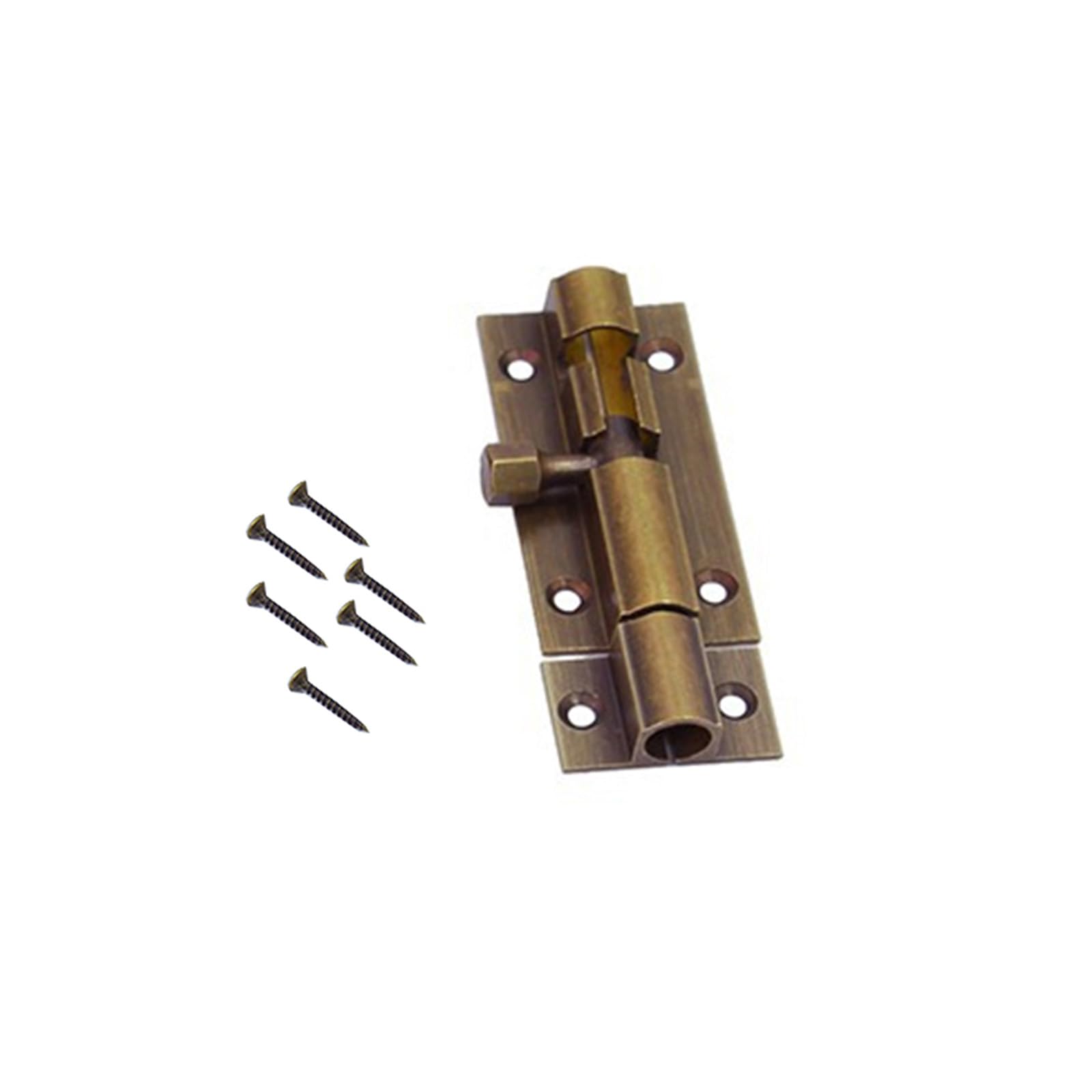 Leliafleury Door Bolt Lock 2 Inch Brass Door Latch Barrel Sliding Bolt Solid Security Lock Latch for Bathroom Bedroom Shed (Bronze)