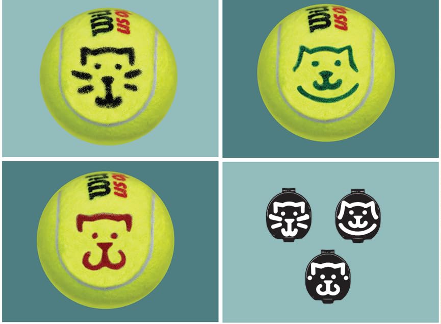 BallTrace Blue Tennis Ball Marker | Personalize Balls for Tennis & Padel With Fun Emoji & Symbols | | As Seen at Events & Tournaments in Europe & USA (Cat's Whiskers)