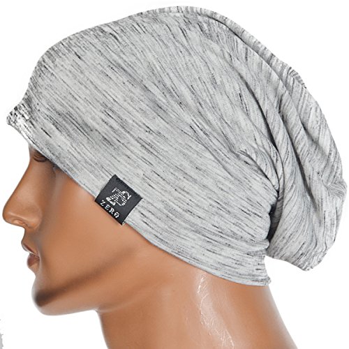 Chic Striped Thin Baggy Slouch Summer Beanie Skull Cap Hat (Pale)