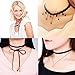 [12 PCS] Aottom Choker Necklace for Women Girls, Black Classic Velvet Stretch Gothic Tattoo Lace