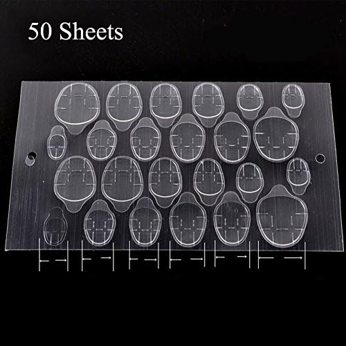 Kixnor 50 Sheets Nail Fake Nail Tips Extension Tools Art Tool Transparent Double Sided Adhesive False Sticky Tape
