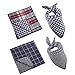 Dog Bandana,[4 Pack] Cotton Plaid Machine Washable Triangle Bibs Scarfs Accessories Set for Small to Large Dog/Cat