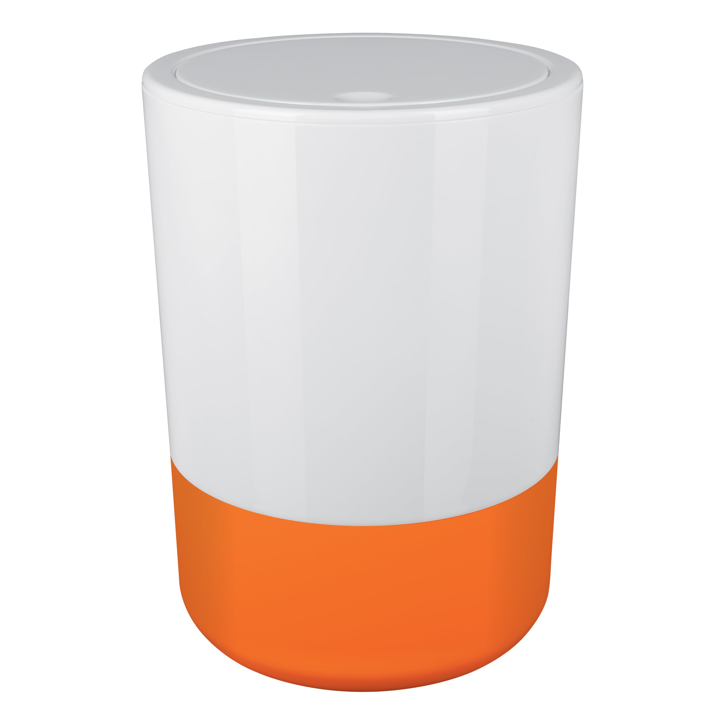 Spirella Design Cosmetic Bin Moji Bathroom Pedal Bin Swing lid waste bin with swing lid 5 liter with silicone bottom white/orange