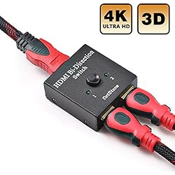 DotStone HDMI Switch Bi-Direction 4K HDMI Splitter 2 x 1/1 x 2 No External Power Required 2 Ports HDMI Switcher Supports Ultra HD 4K 3D 1080P for PS4 Xbox Fire Stick Roku