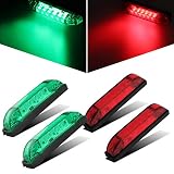 Partsam 4X Boat Navigation LED Lighting RED & Green Waterproof Marine Utility Strip Bar