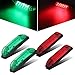 Partsam 4x Boat Navigation LED Light Rred & Green Waterproof Marine Yacht Kayak Sailboat Utility Strip Bar 12V DC