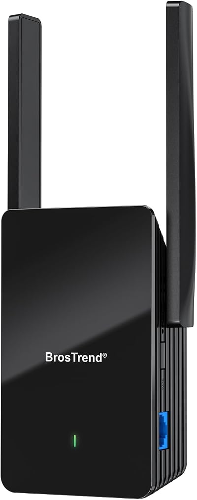 BrosTrend WiFi 6 AX1500 Extender Dual Band 5G/2.4G with Gigabit Port UK Plug