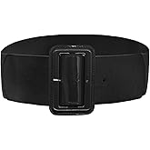 LJCZKA Women Wide Stretchy Belt Adjustable Vintage Elastic Waist Belt for Dresses with Square Buckle