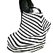 Bonn 1949 Baby Car Seat Cover,Nursing Cover,Car seat Canopy Covers Multi-Use Infant Car seat Canopy Covers Shopping Cart High Chair Stroller- Best Multi-Use Infinity Stretchy Shawl(Gray/White Stripe)