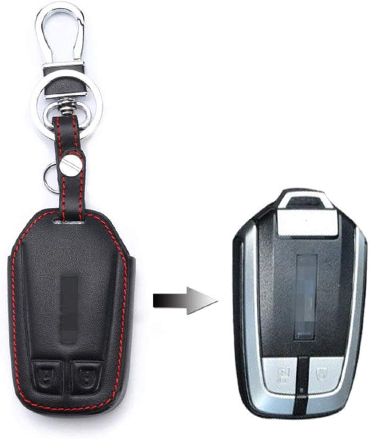 Cbhmc 1 Pcs Car Key Case Cover Leather Holder Chain For Isuzu/New Isuzu D-max/Mu-x Car key Shell Protecor Keychain Car Styling,A Style