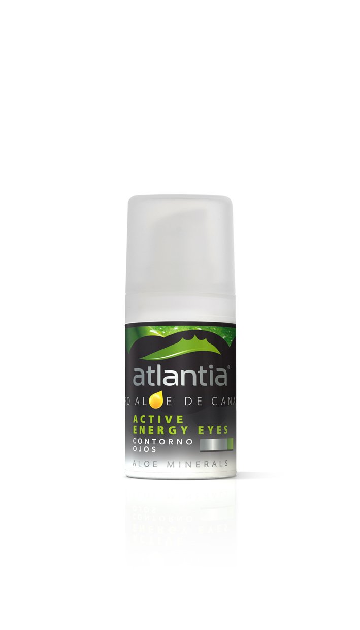 Atlantia Aloe Mens Active Energy Aloe Vera Eye Contour Gel Cream, Helps Reduce Eye Bags & Improves Firmness of the Skin, Based on Aloe Vera & Eyeliss For Easy Absorption 15ml
