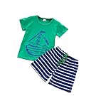 YJM Baby Clothes, 1Set Summer Casual Children Kid Toddler Cartoon T-Shirt +Beach Shorts Pants (2 T, Blue)