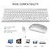 Wireless Keyboard and Mouse Combo, 2.4G Compatible with MAC PC Desktop Laptop Ultra-Thin Laptop Desktop, Available for Windows Android (Silvery)