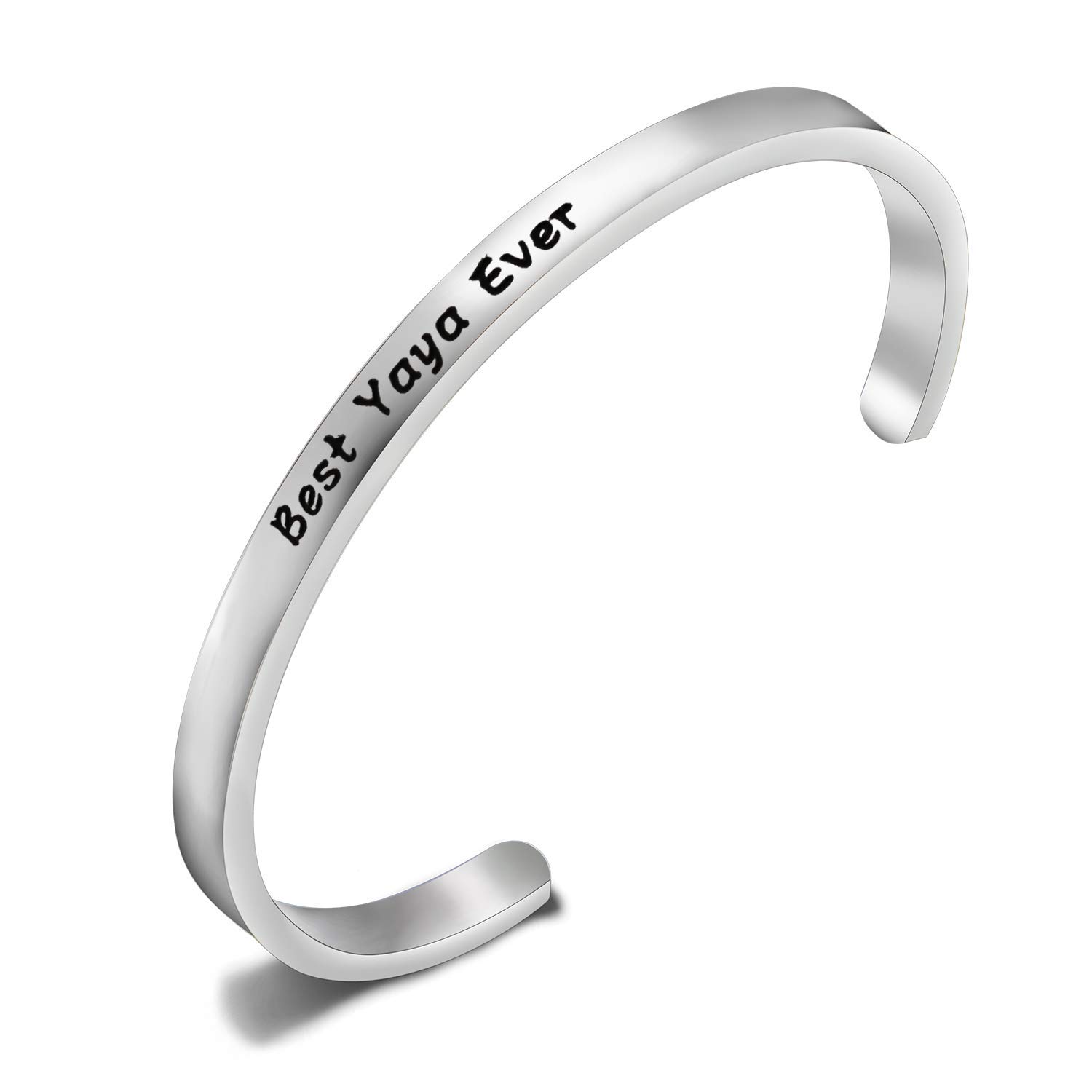 Grandmother Gift Yaya Gift Nana Gift Best Yaya Ever Grandmother Birthday Gift Gift for Grandma Mother’s Day Gift (BEST YAYA CUFF)