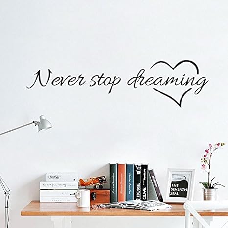 Amazon Wangten Never Stop Dreaming文字 英語ステッカー ウォールステッカー 文字ステッカー 部屋装飾 痕跡なし 簡単に剥がせる 壁紙シール 壁ステッカー 防水 おしゃれ ウォールステッカー オンライン通販