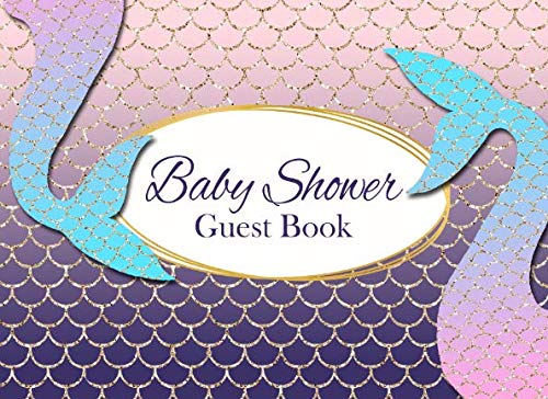 Baby Shower Guest Book: Purple and Pink Mermaid Advice for Parents and Gift Log by M2MParty Designs