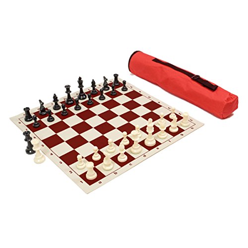 Wholesale Chess Archer Chess Set Combo - Red Chess Board & Bag