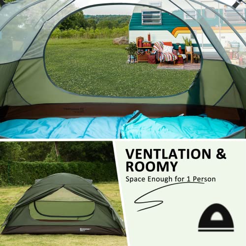 Bessport 1-2 Person Camping Tent Ultralight Waterproof Lightweight Easy Set Up 3 Seasons Ventilated Suitable for Hiking and Outdoor Mountaineering