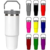 Jgksbqv 30 Oz Custom Tumblers with Handle Personalized with Photo Text Logo Name Stainless Steel Travel Coffee Cup, Customized Gifts for Mom Dad Friend, 1PC, Blank White
