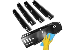 MORIINTL 7002411 7002412 Grill Heat Plate Replacement for Dyna-Glo 5 Burner DGH485CRP, DGH474CRP, Heat Plates for Dyna-Glo 4 Burner DGH450CRP Grill, Porcelain Steel Heat Plate, 5 Pack (Porcelain Black-5Pack)