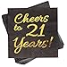 21st Birthday Decorations Party Supplies Cocktail Napkins Black 50 Pack,5