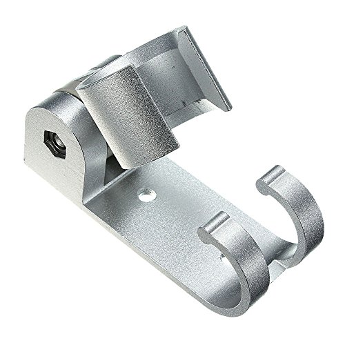Efanr Solid Aluminum Wall Mounted Hand Showerhead Holder Rotatable Adjustable Sprinkler Shower Head Hose Stand Bracket Base Clip Bathroom Accessories (A)