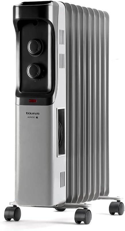 Dakar - Radiatore ad olio a 9 elementi. 2000W. 3 livelli di potenza. Termostato regolabile. Protezione contro il surriscaldamento.