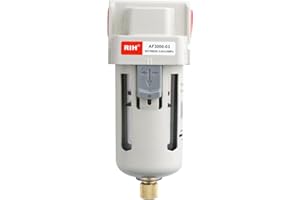 RIH 3/8" NPT Air Dryer for Compressor, Air compressor water separator,air compressor filter,AF3000-03 Manual Drain,5 Micron Brass Element, Poly Bowl 0-150 psi 5μm.