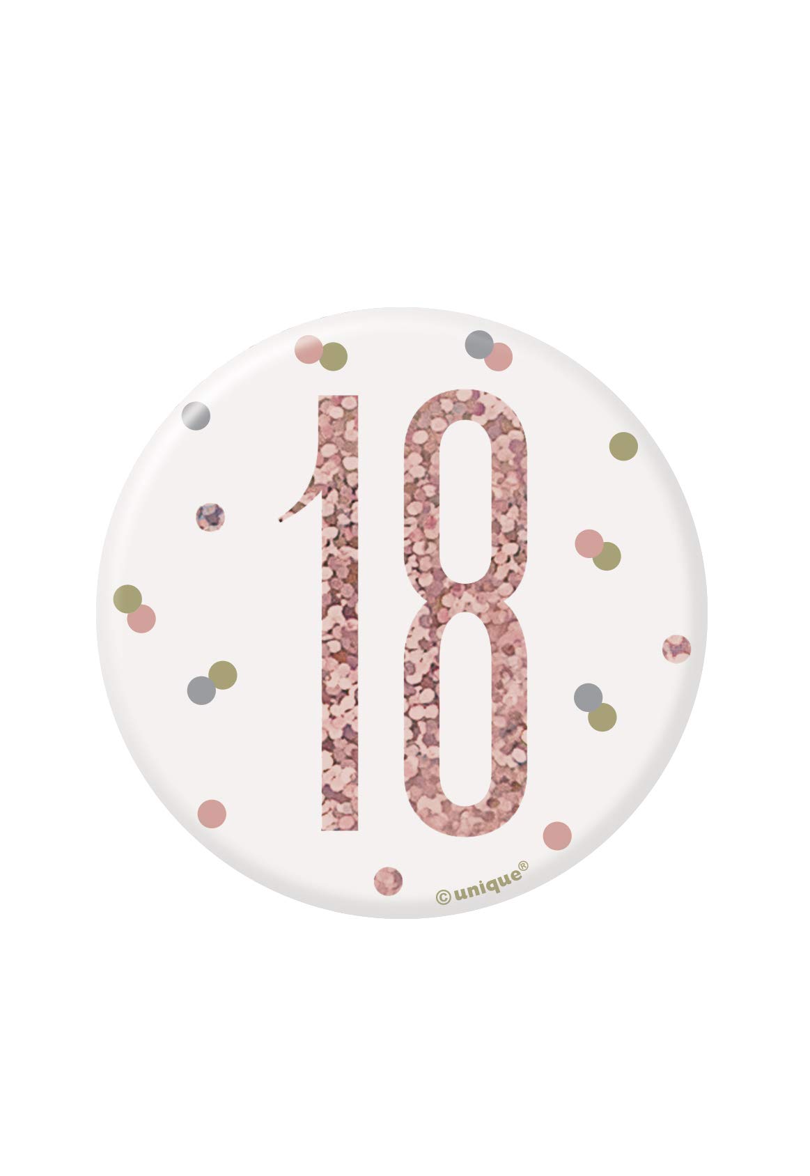 Number "18" Badge | Glittery Rosegold | 1 Pc.