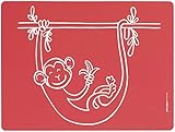 Modern-Twist Baby, Meal-Mat Silicone Placemat, Monkey Business, Red