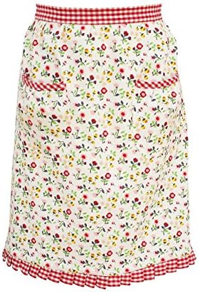 Krasilnikoff &apos Kitchen Apron Mille Fleurs Flowers White