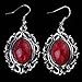 YAZILIND Vintage Red Oval Dangle Drop Hook Earrings Women
