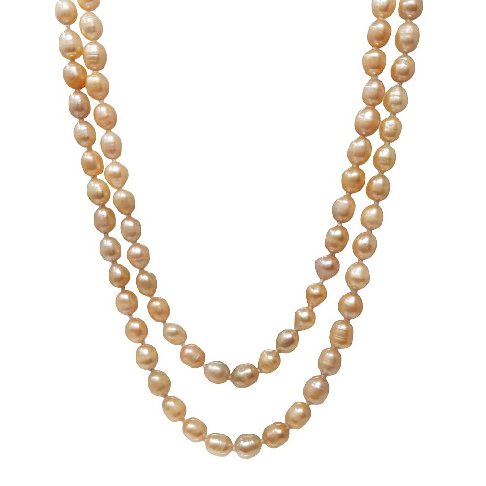 Treasure Bay Stunning Multi-Colour 7-8mm Freshwater Pearl Necklace For Women 120cm (PINK)