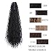 AISI QUEENS Ponytail Hair Extensions Synthetic Straight Kinky Claw Ponytail 22'' Clip on Hair Extensions Ponytail for Women (Color:Black)
