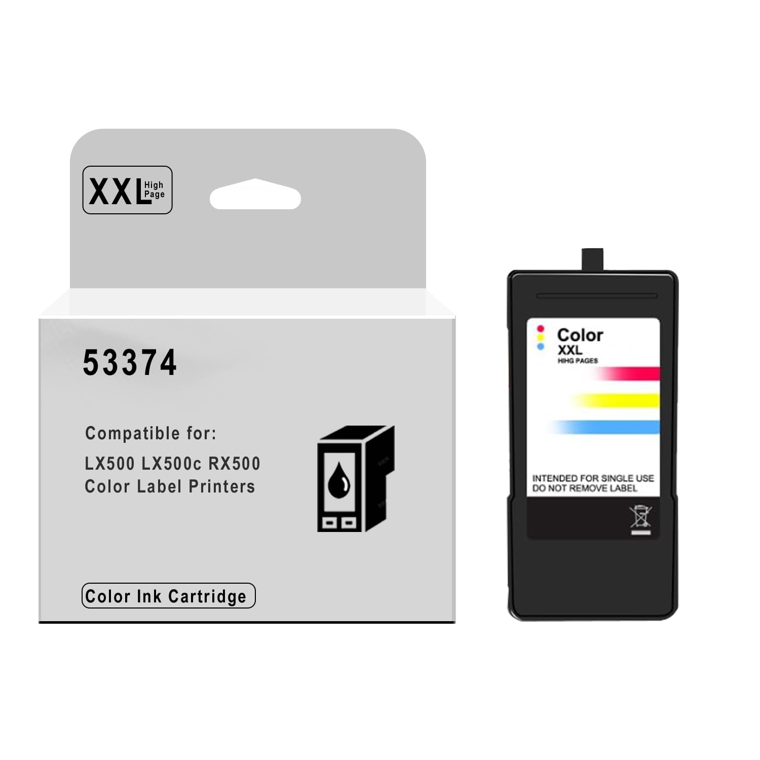 Photo 1 of LONEYLONG High Pages Remanufactured 53374 Ink Cartridge Replacement for Primera LX500 High Yield Color Ink Cartridge, Tri-Color (53374) 1 Pack