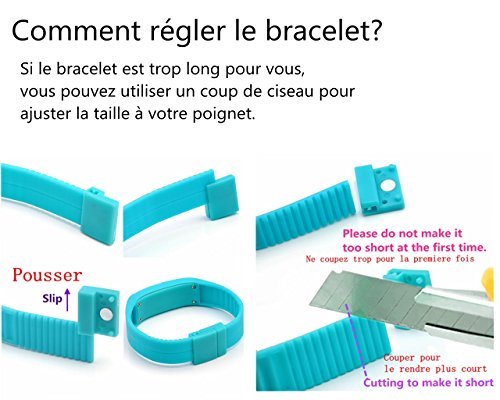 JSDDE Hommes femmes Caoutchouc Montre LED Date Bracelet Poignet Numérique Montre de sport