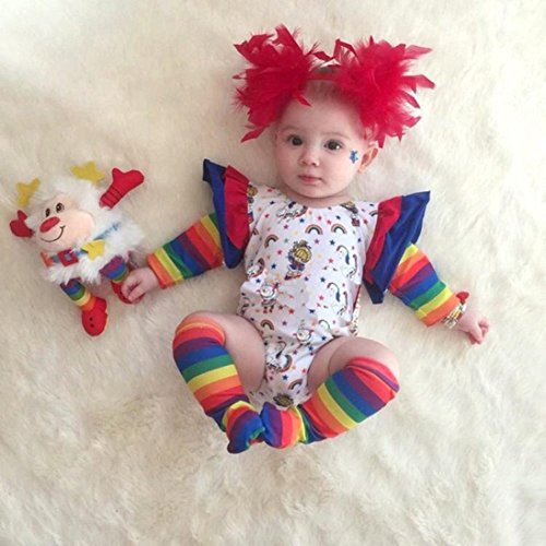 Baby Girls Clothes,Efaster Girls' Rainbow Splice Romper Jumpsuit Outfits Costume