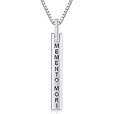 YAFEINI Memento Mori Necklace 925 Sterling Silver Memento Mori Pendant Jewelry For Men