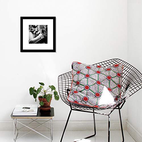 WOOD MEETS COLOR 12x12 Picture Frames Set, Mat for 8x8 photo, Wall Gallery Collage Frames (4