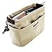 LIKU Canvas Handbag Organizers Insert Polyester Lining Bag in Bag Sturdy 10 Pockets 4 Colors 2 Size (Small, Beige)