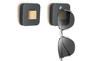 FINDAMAZE 2pcs Wood Sunglasses Organizer Sunglasses Holder Wall Mounted Eyeglasses Storage Glasses Display stand (Grey)