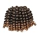 3 Pcs Wand Curl Crochet Hair Extensions Ombre Braiding Twist Hair Synthetic Jumpy Wand Curly Twist Braids Hair 8 Inch 20strands T27#