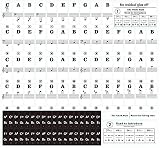 MUYOS Piano Removable Keyboard Note Labels 88 Keys Sticker Black White view 6